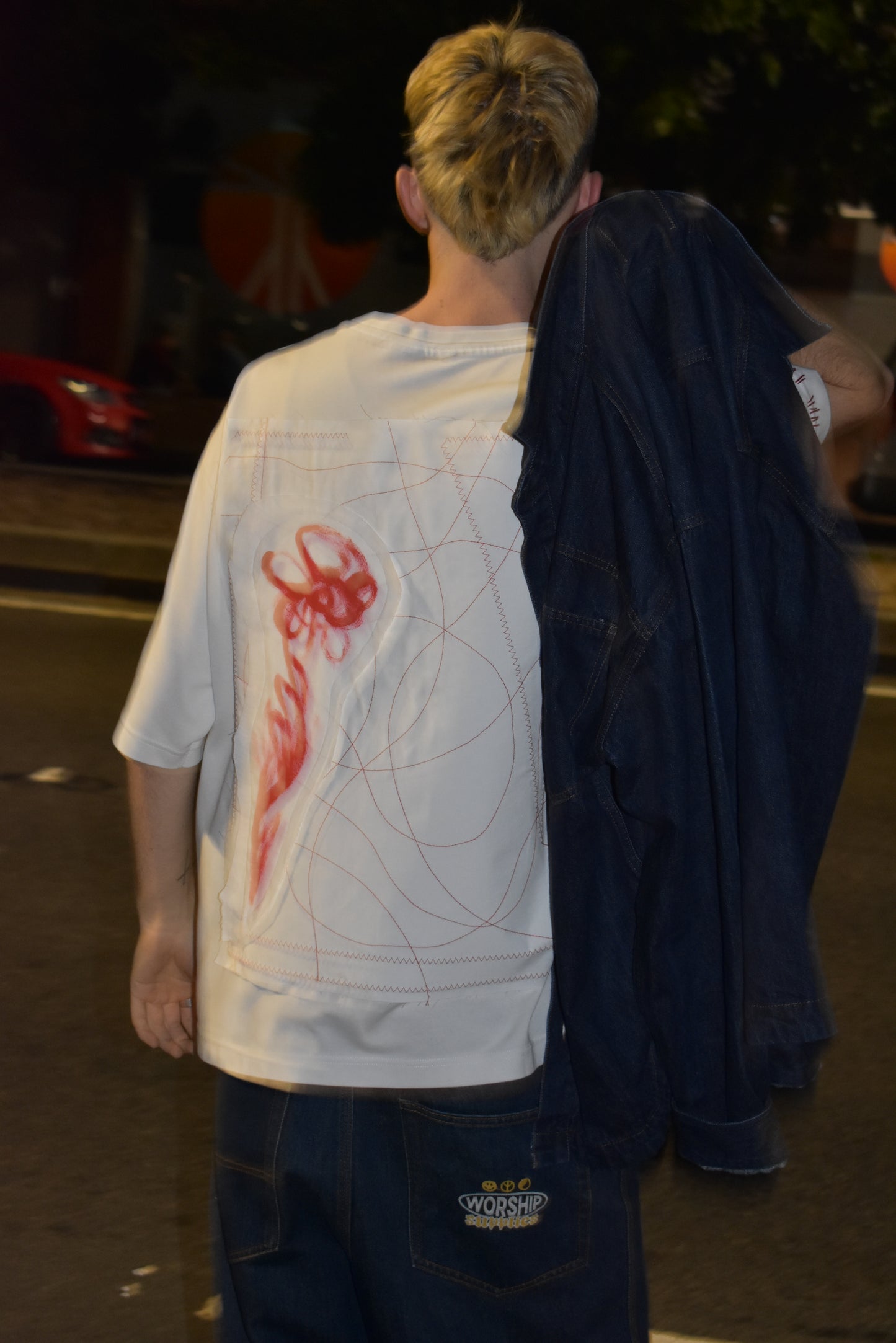Oversized Stitch Tee - White // AM061