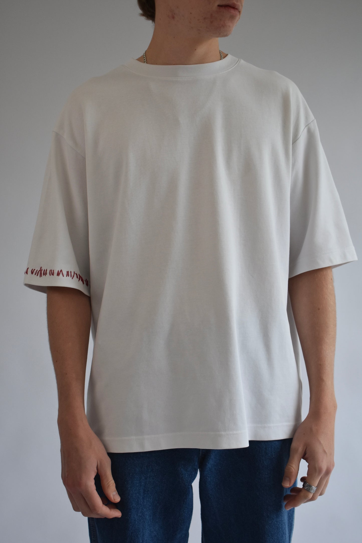 Oversized Stitch Tee - White // AM061