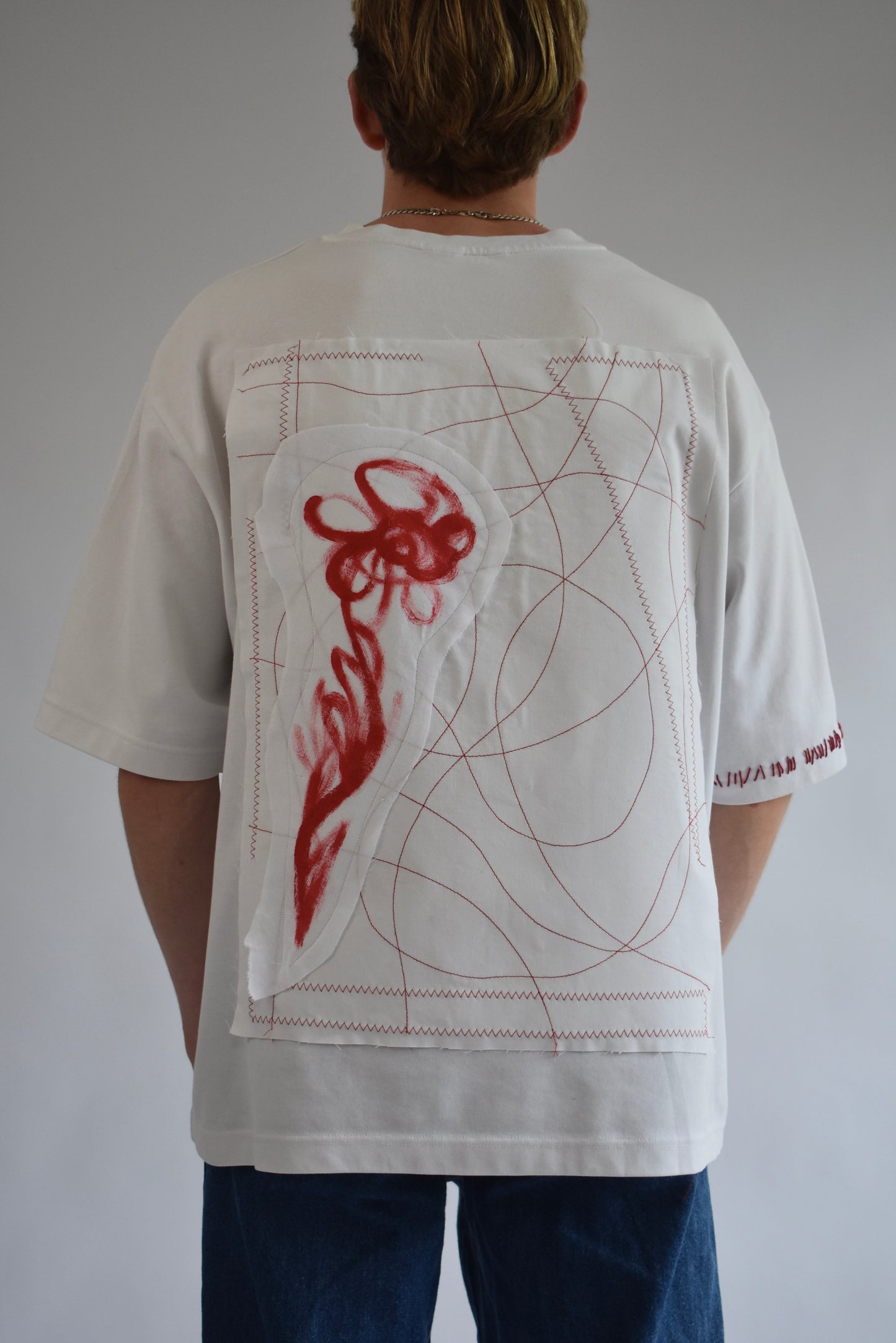 Oversized Stitch Tee - White // AM061