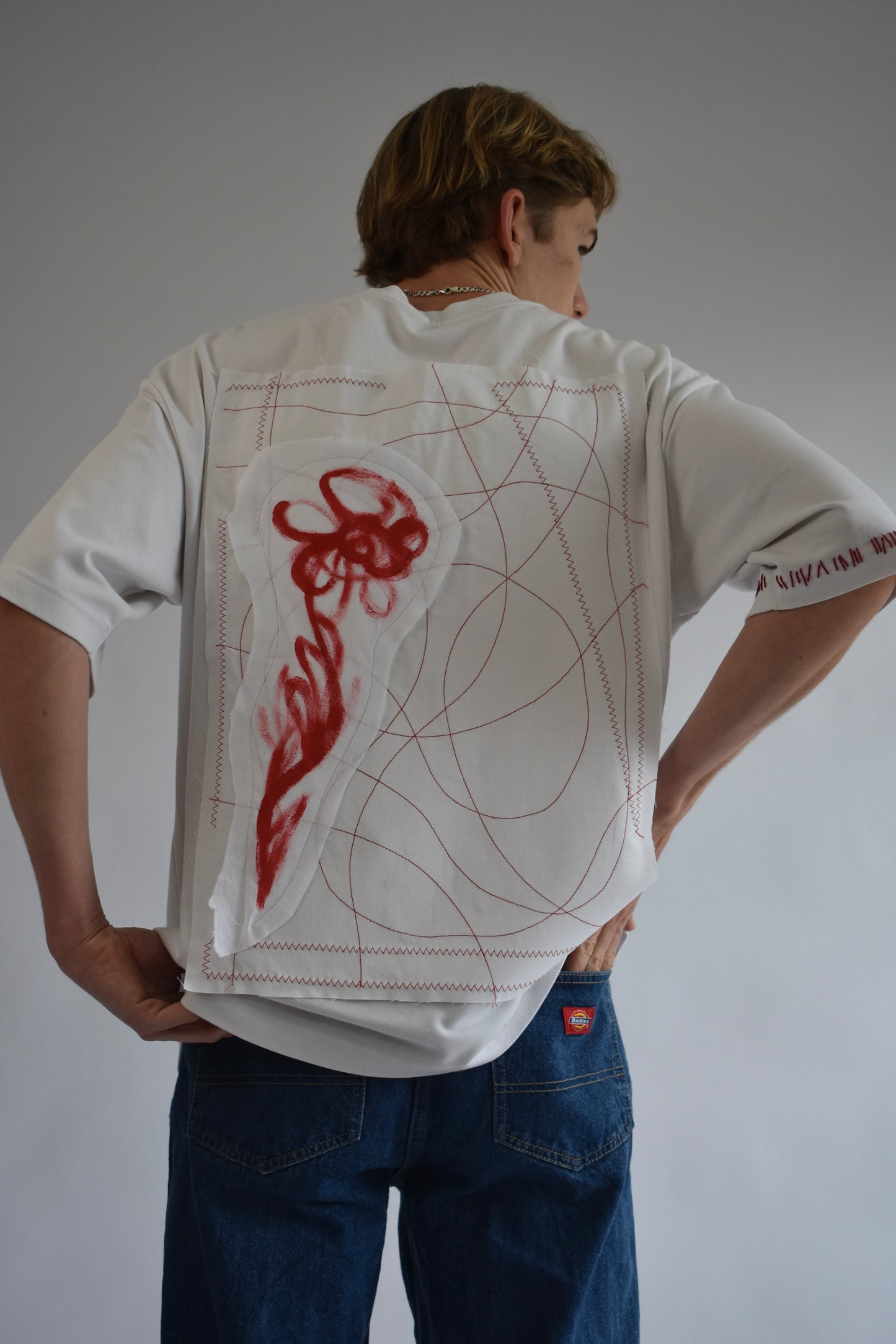 Oversized Stitch Tee - White // AM061