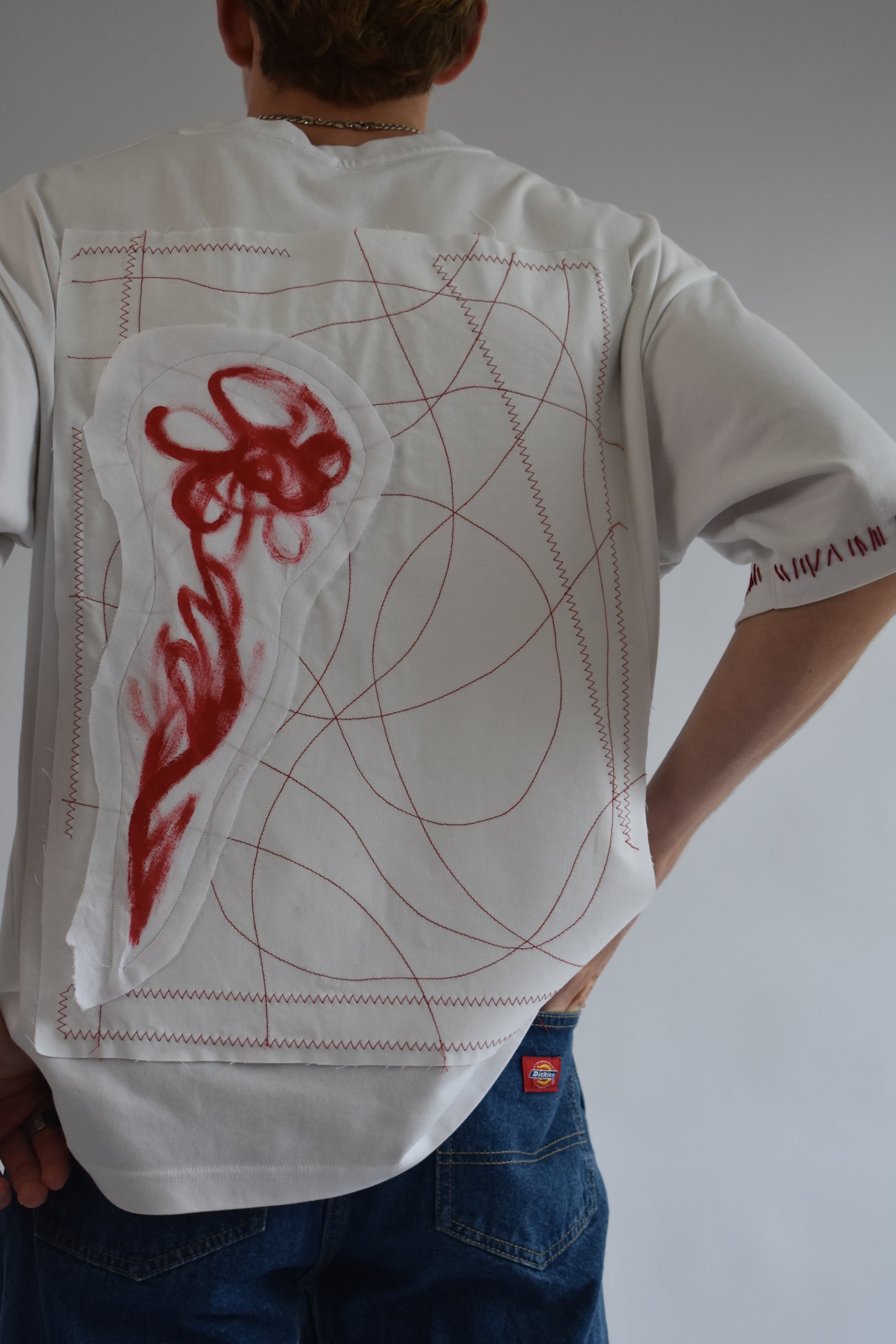 Oversized Stitch Tee - White // AM061