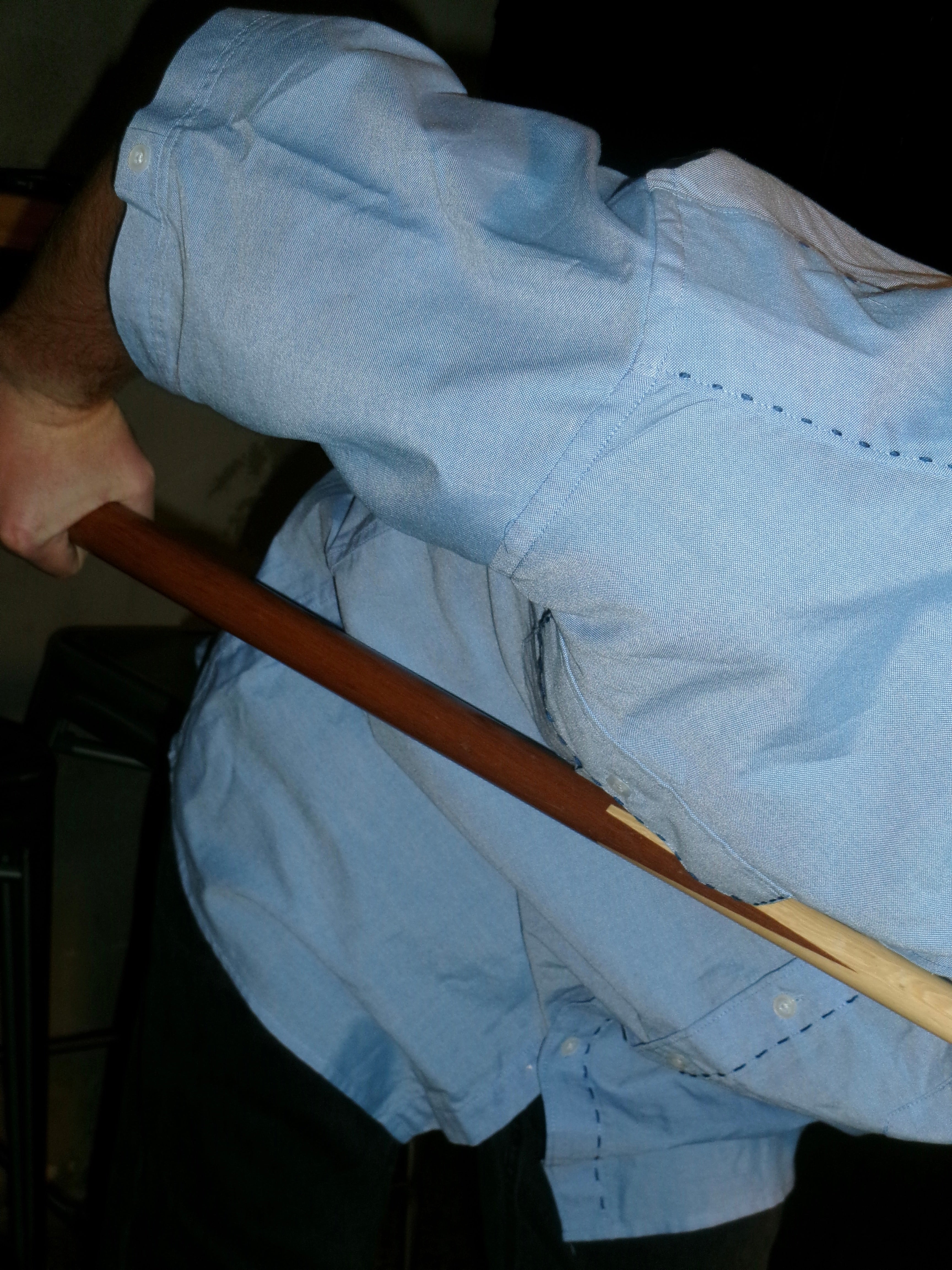 Contrast Stitch Shirt - Blue // AM071