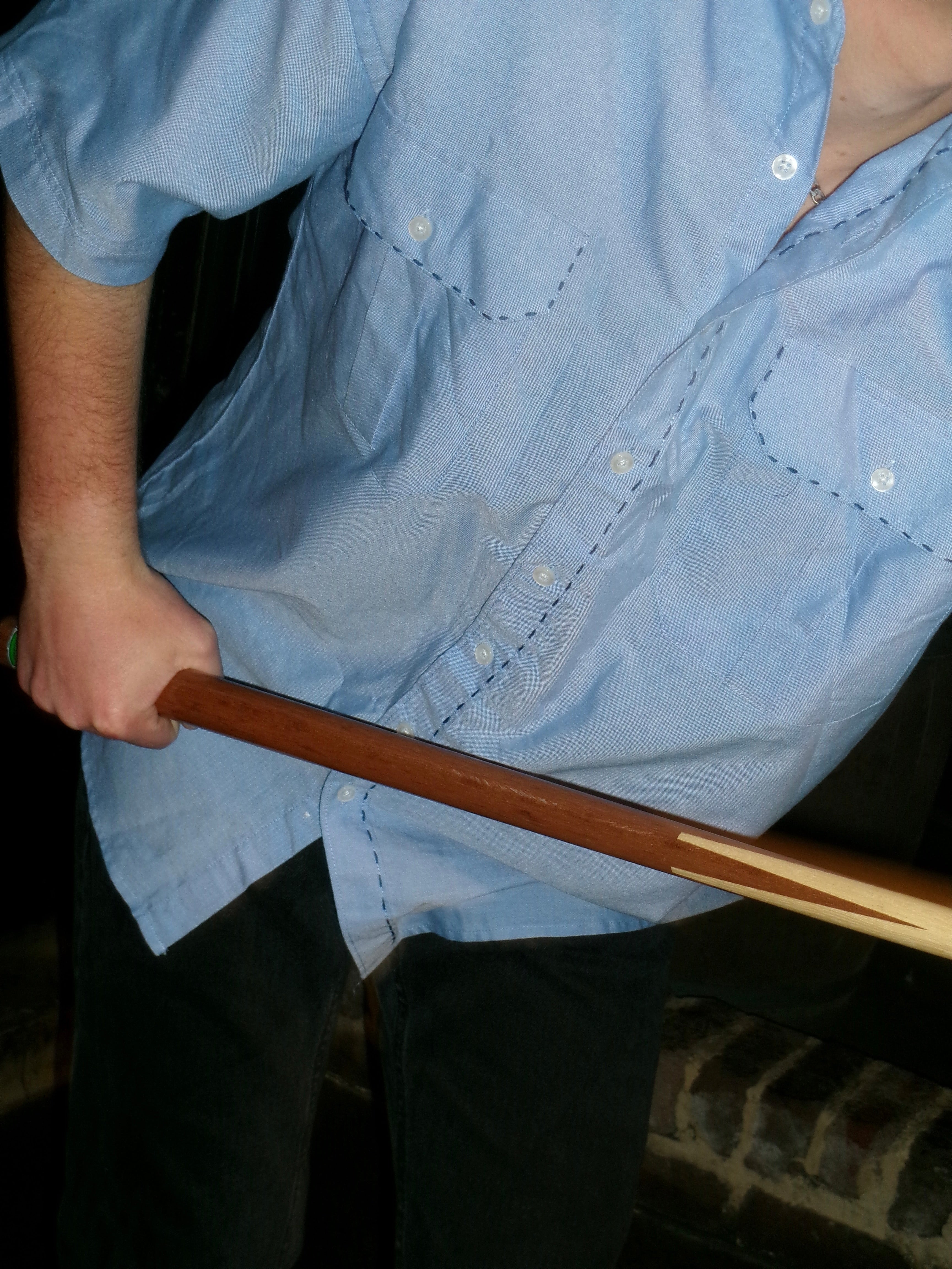 Contrast Stitch Shirt - Blue // AM071