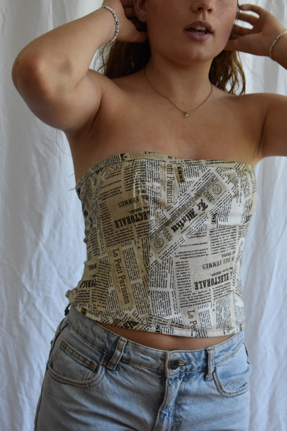 Strapless Corset - Newspaper // RE022