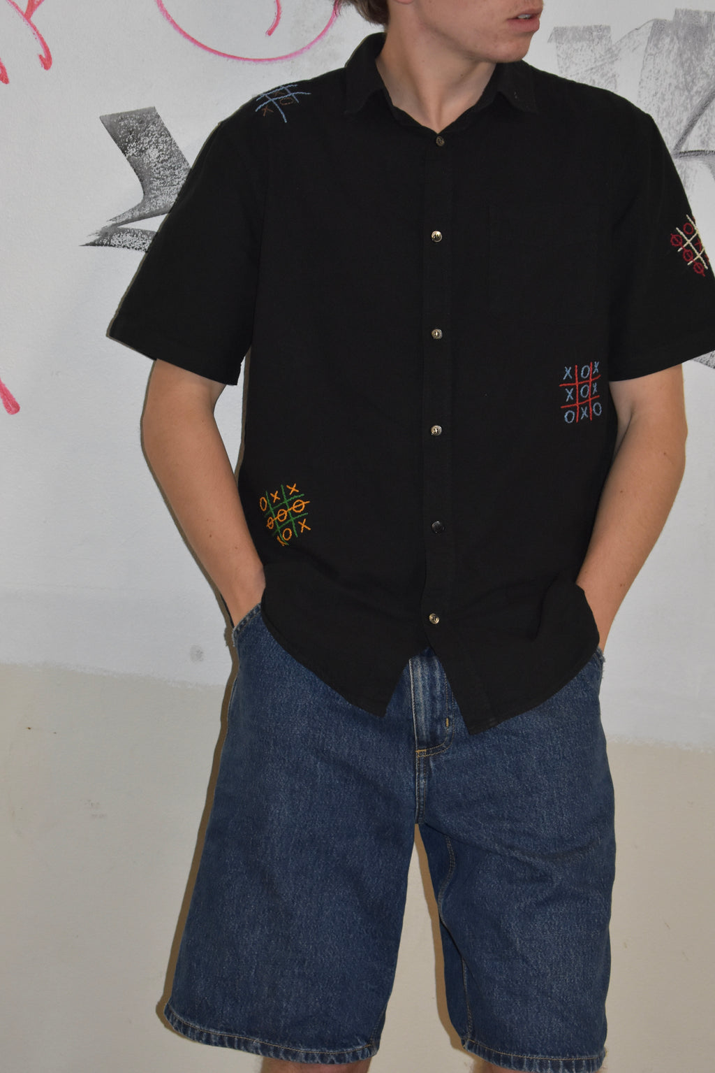 Noughts and Crosses Shirt - Black // AM057