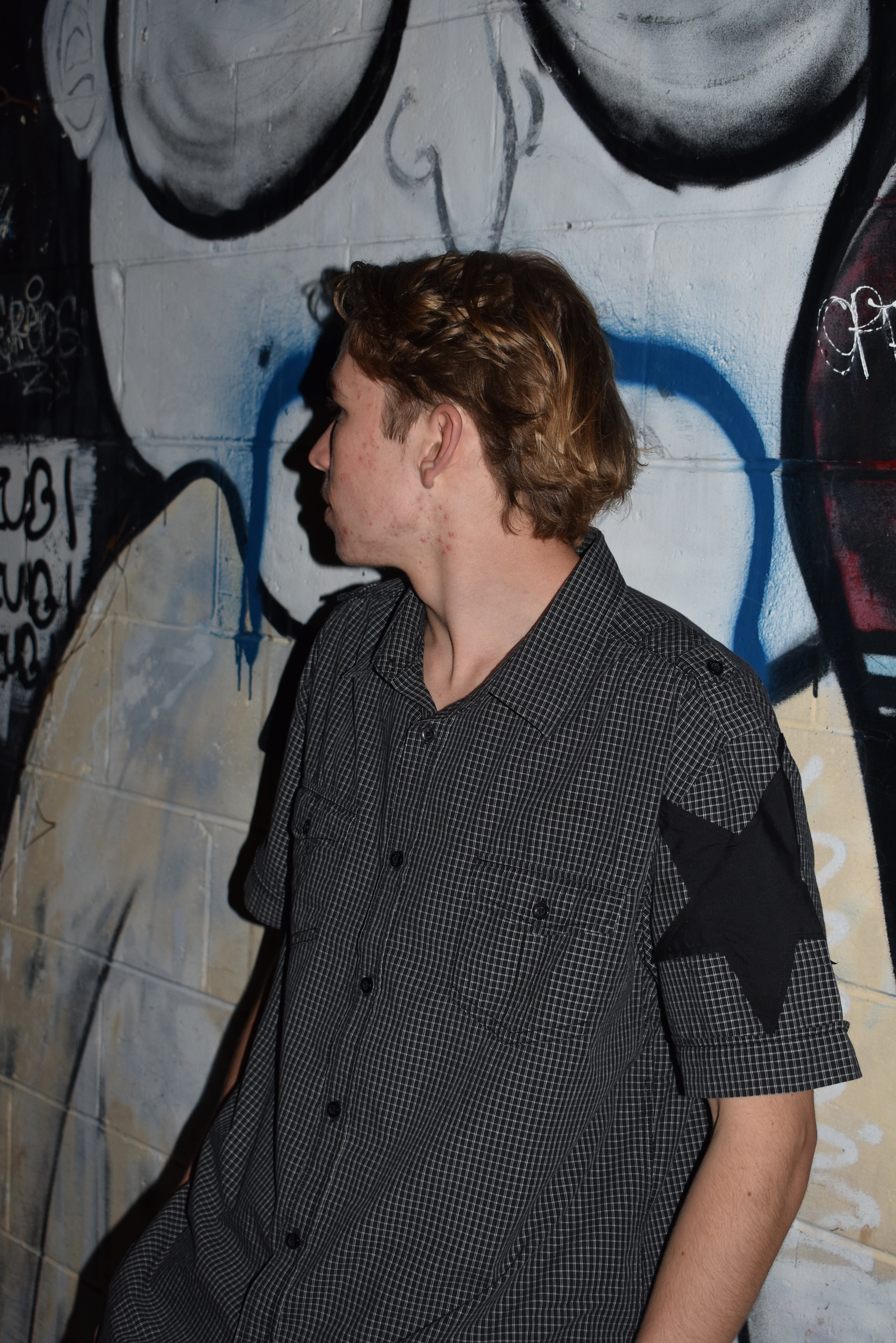 Star Sleeve Shirt - Black // AM065