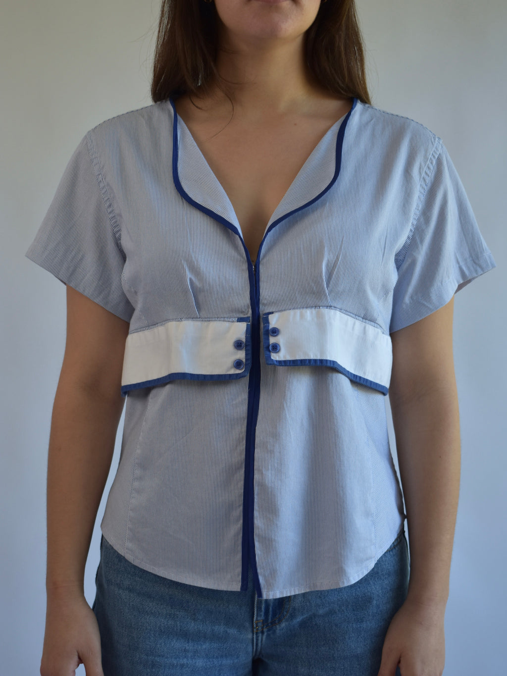 Tailored Clasp Shirt - Blue // AM072
