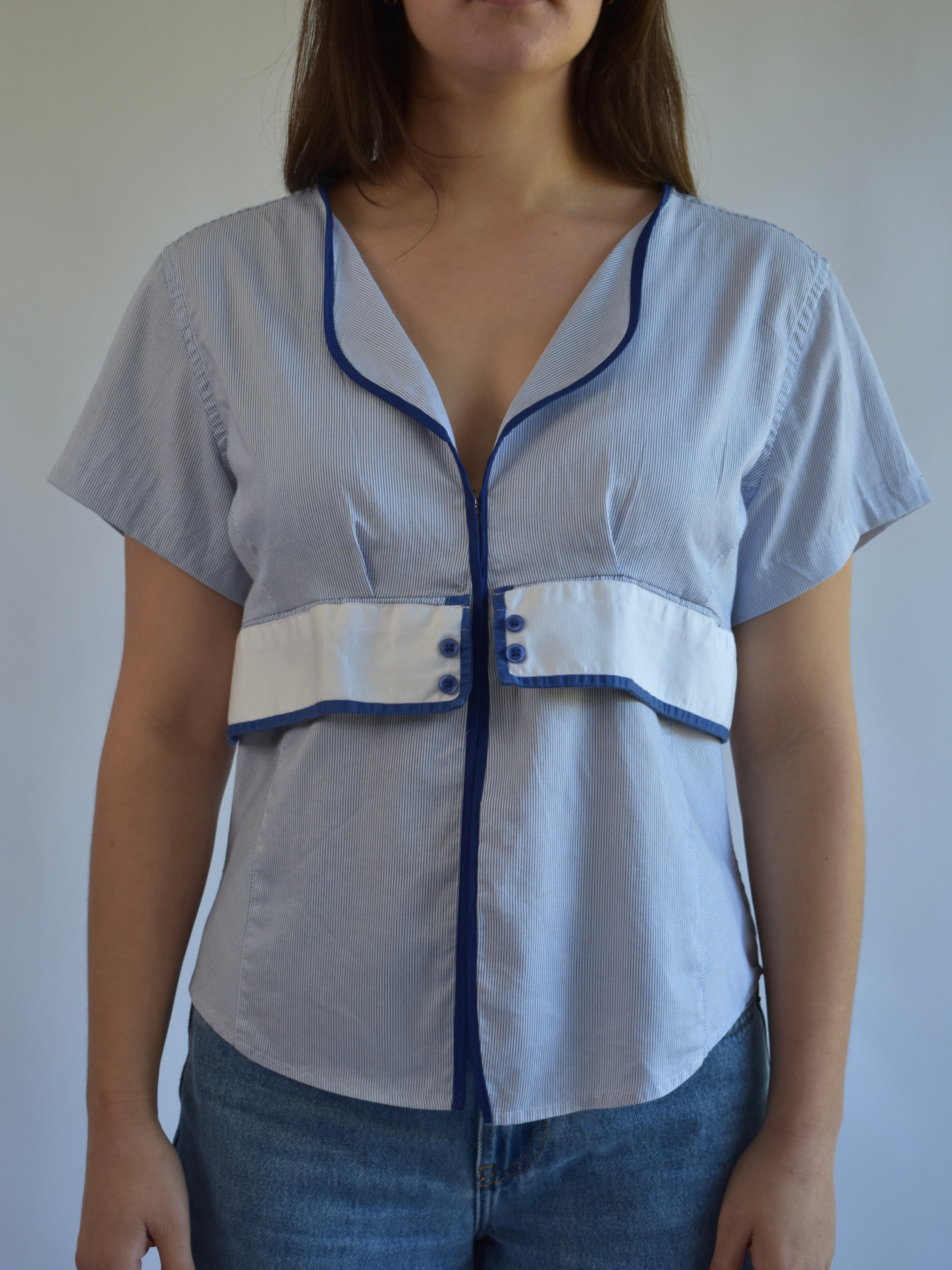 Tailored Clasp Shirt - Blue // AM072