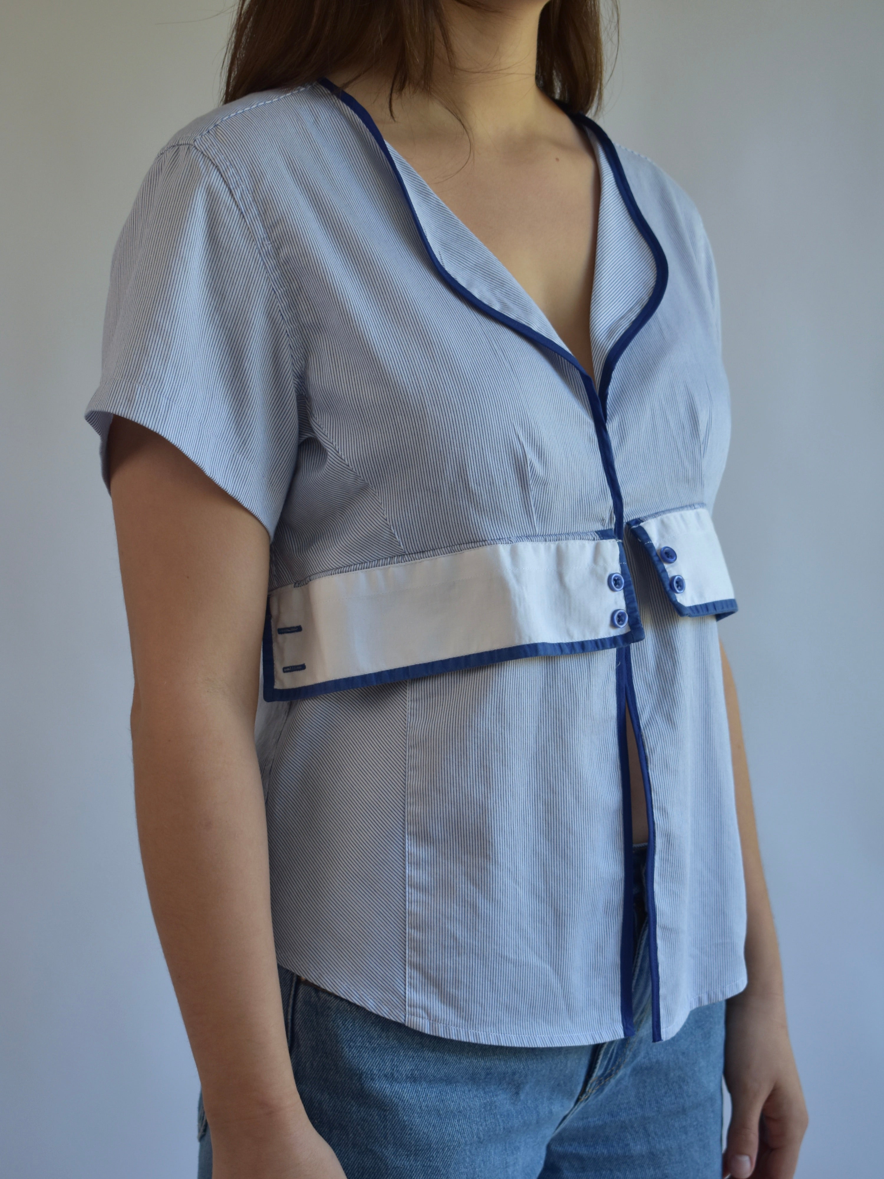 Tailored Clasp Shirt - Blue // AM072