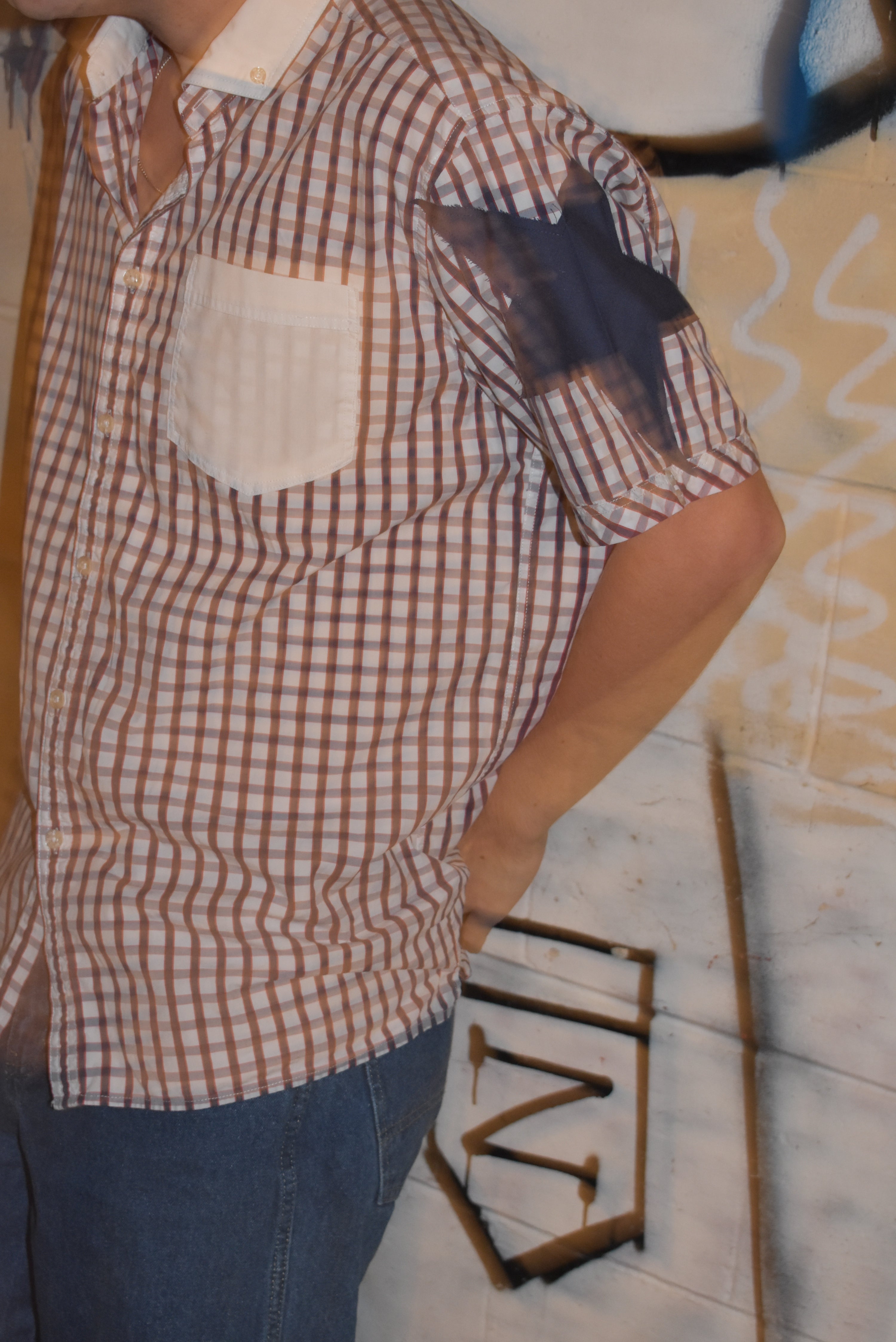 Star Sleeve Shirt - White // AM067