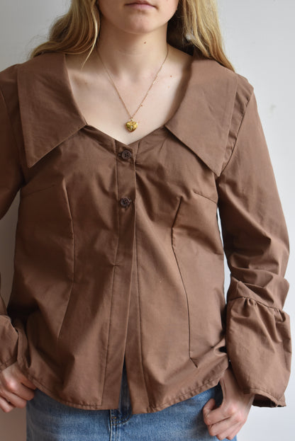 Collette Button Up - Brown //SP094