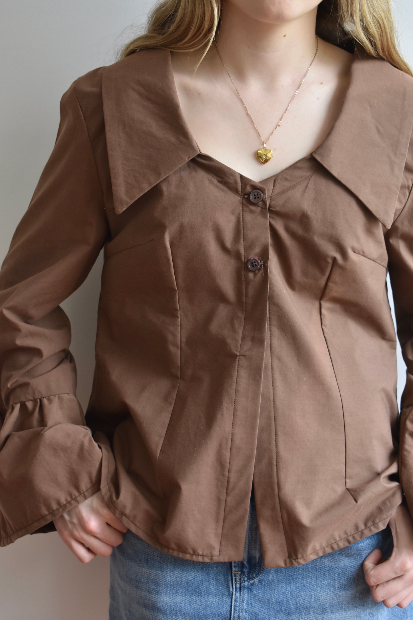 Collette Button Up - Brown //SP094