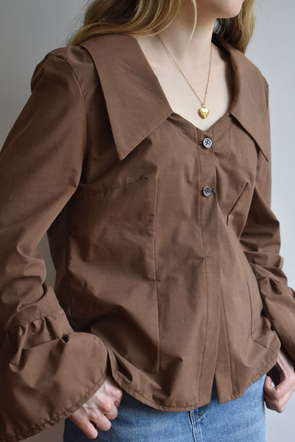 Collette Button Up - Brown //SP094