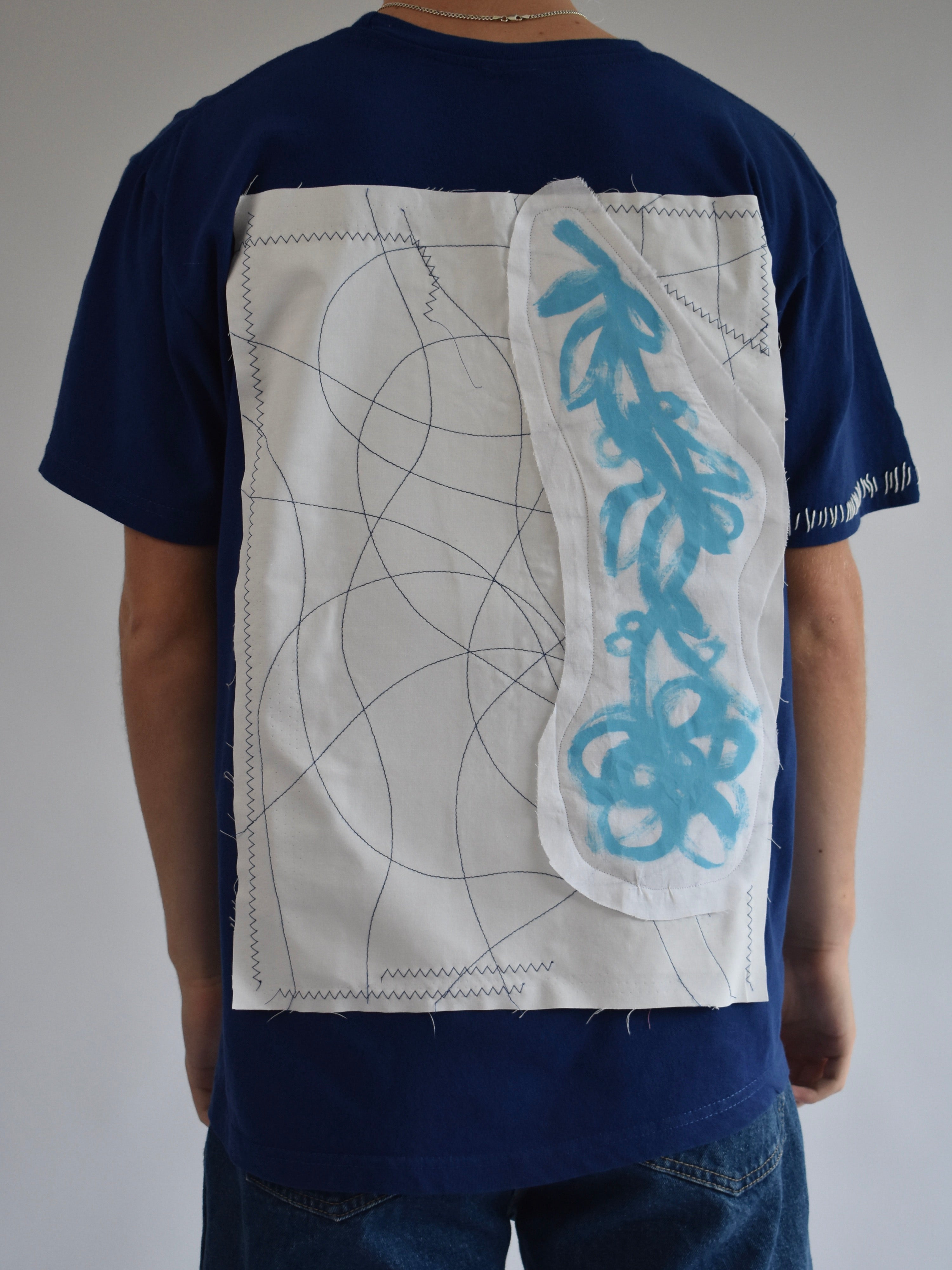 Oversized Stitch Tee - Blue // AM060