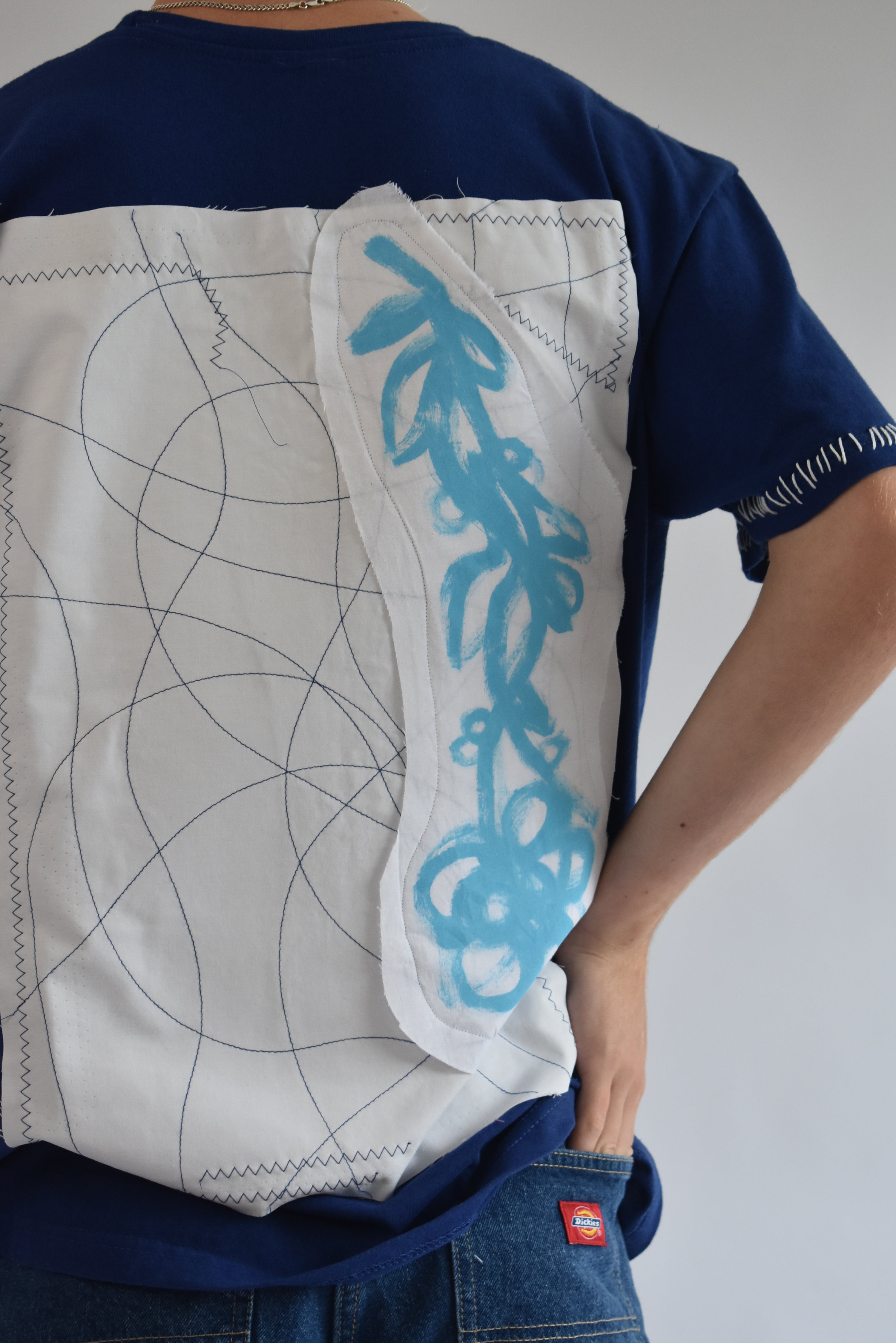 Oversized Stitch Tee - Blue // AM060