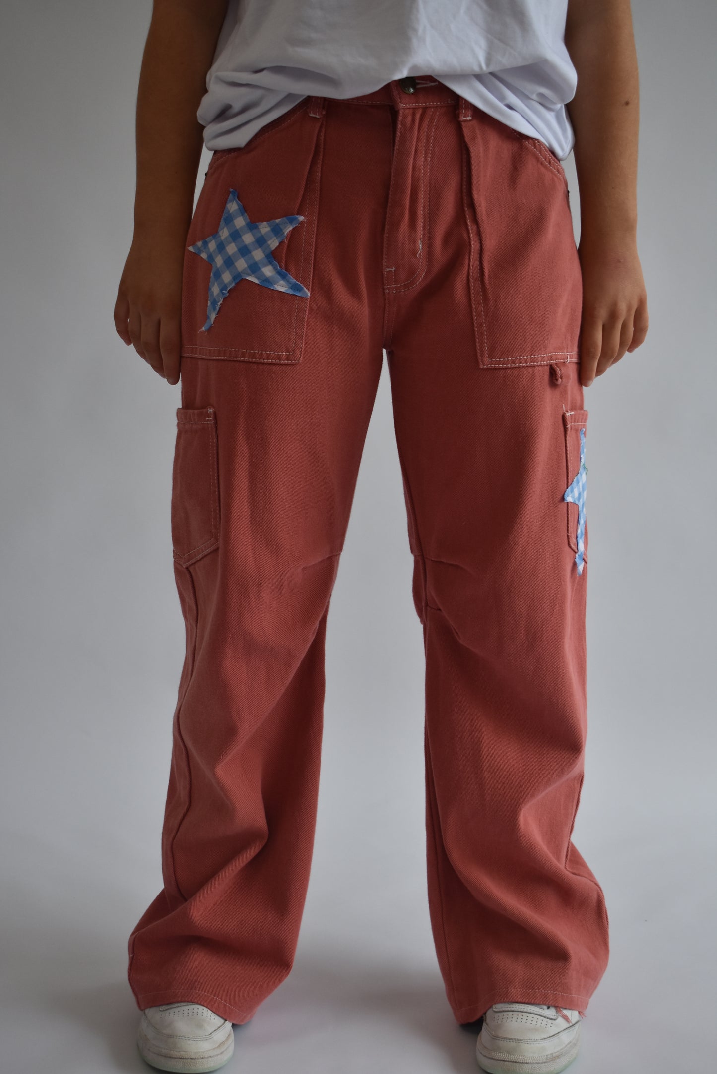 Star Patchwork Jeans - Crimson // AM064