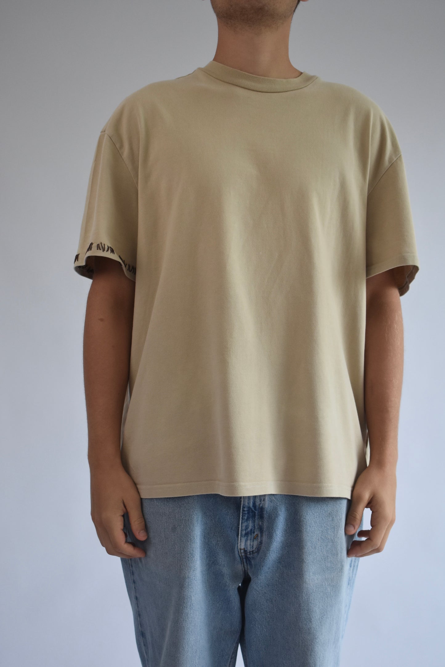 Oversized Stitch Tee - Beige // AM062