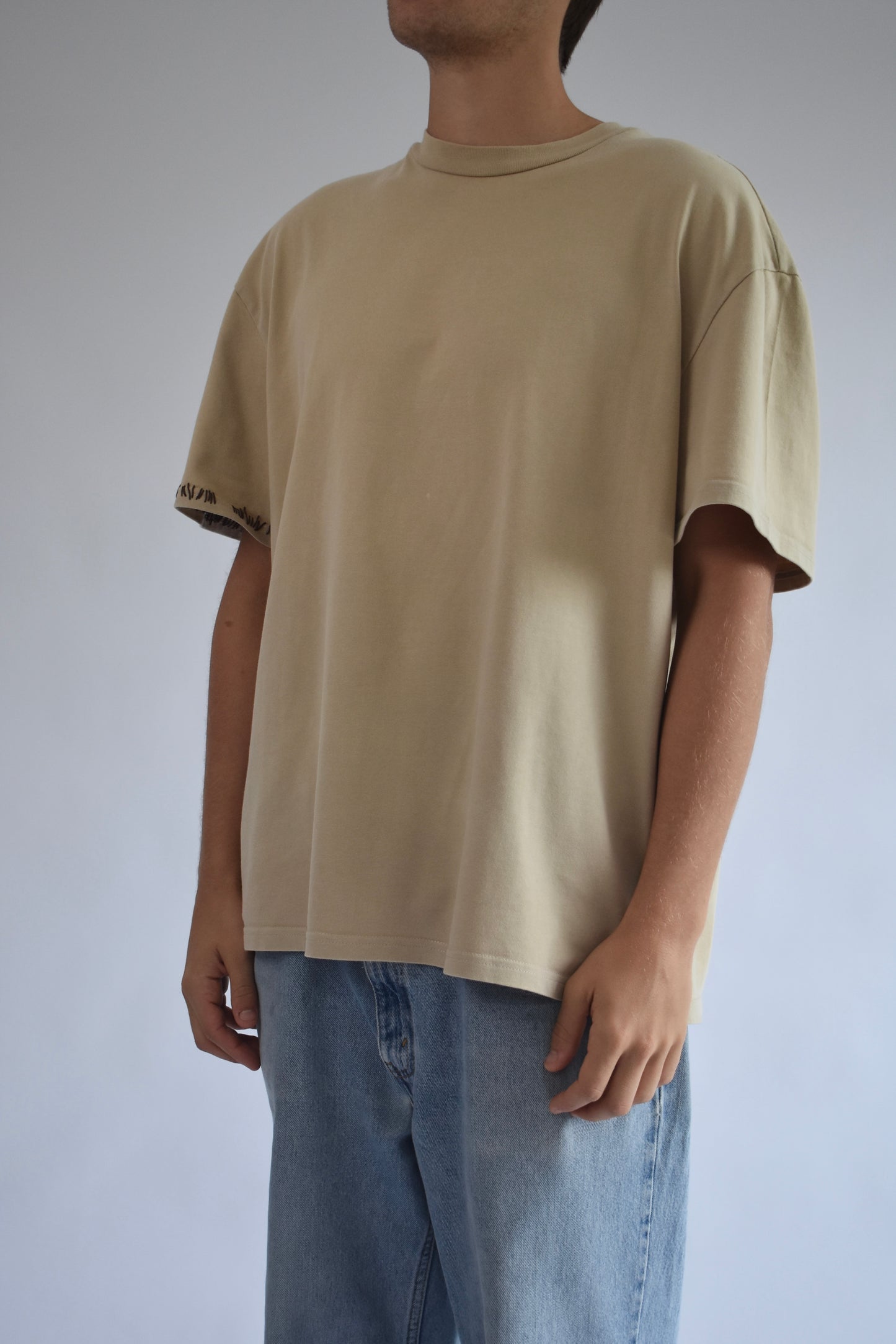 Oversized Stitch Tee - Beige // AM062