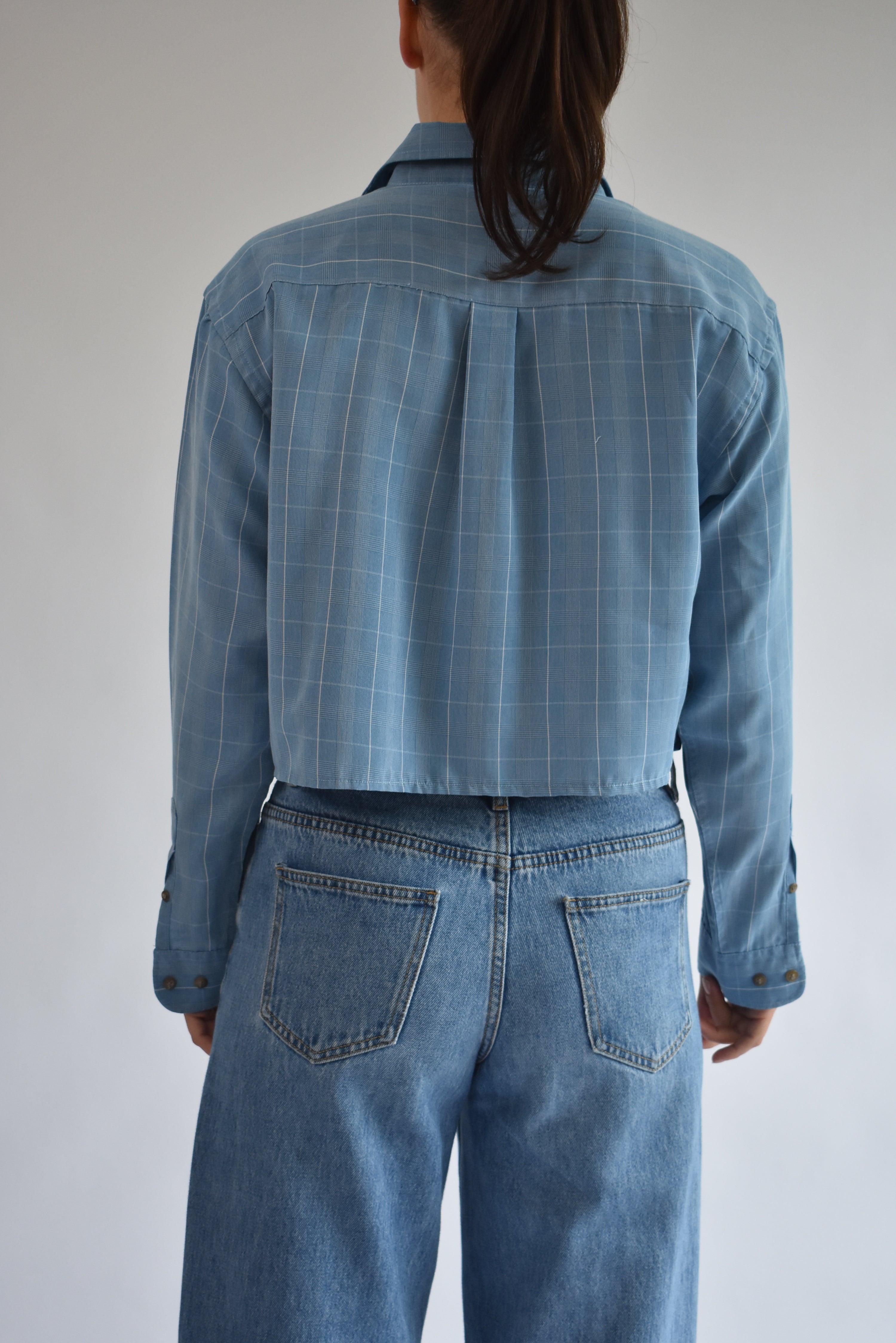 Asymmetrical Drape Shirt - Blue // AM081
