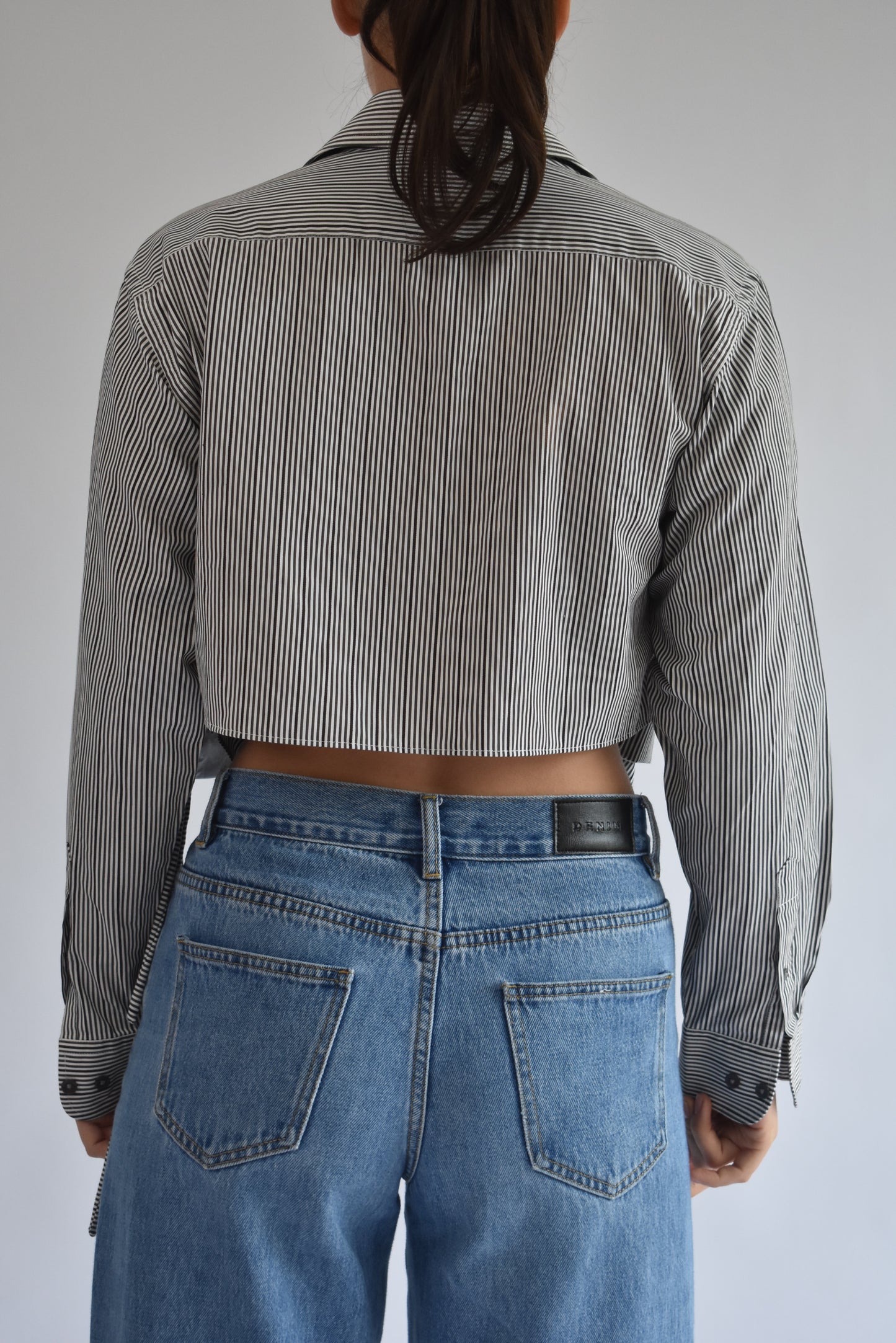 Collared Tie Shirt - Grey Stripe // AM080