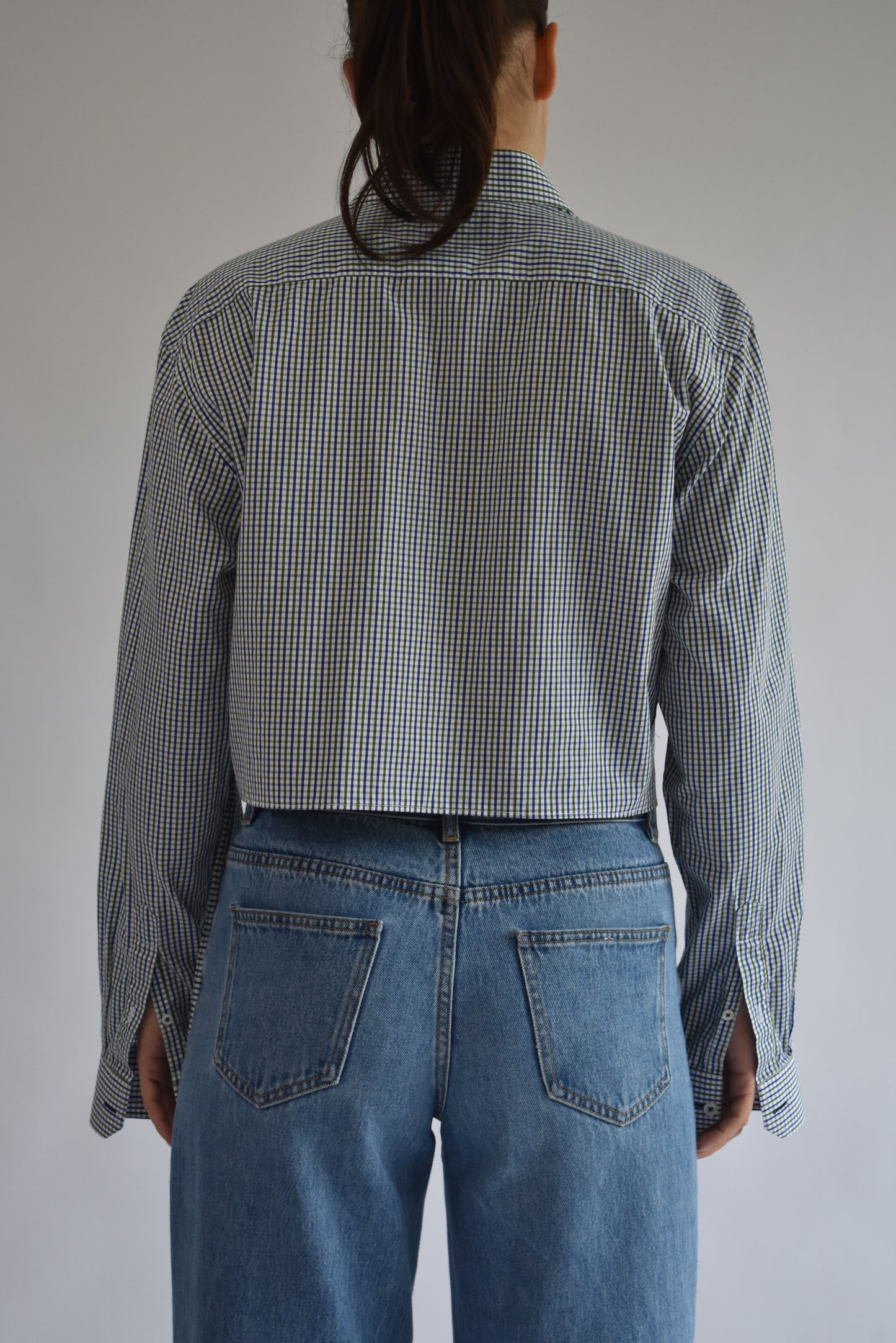Collared Tie Shirt - Blue Check // AM079