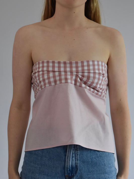 Strapless Pleat Top - Dusty Pink // WF039