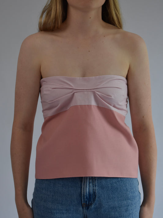 Strapless Pleat Top - Coral // WF035