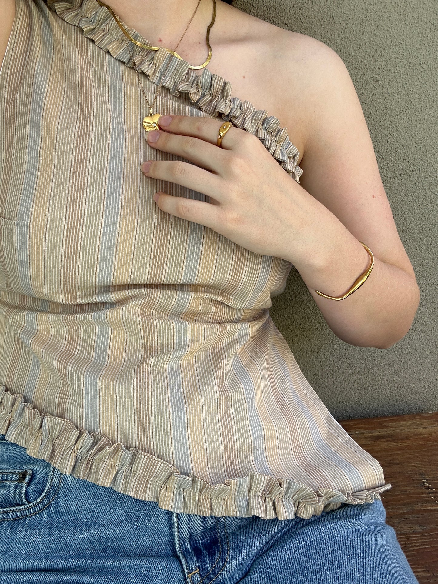 Clematis Top - Beige Stripe //SP082